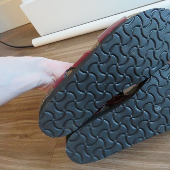 NAOT Kayla Cherry Red Patent Leather Slingback Comfort Sandals - Size US 8 - 8.5 - Picture 11 of 15